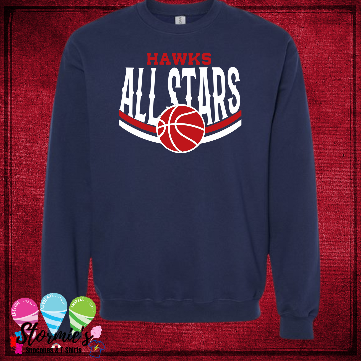 Hawks Junior Boys Basketball All-Stars 2025- Sweatshirt & Hoodie & Long Sleeve Navy Shirt