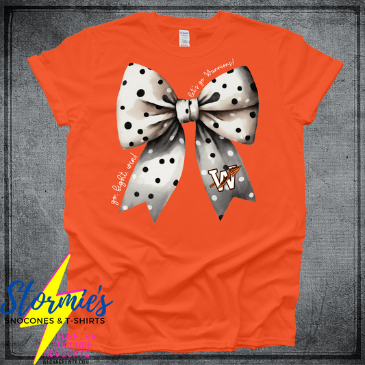 Warren Warriors Coquette Bow Orange Shirt