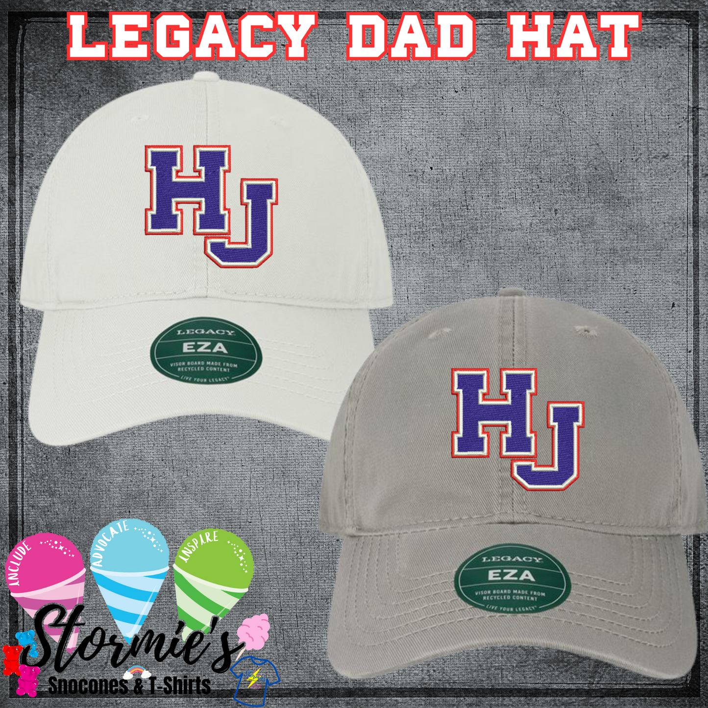 HJ 3 Color Hawks Legacy Dad Hat Embroidered Hat - PICK UP ONLY