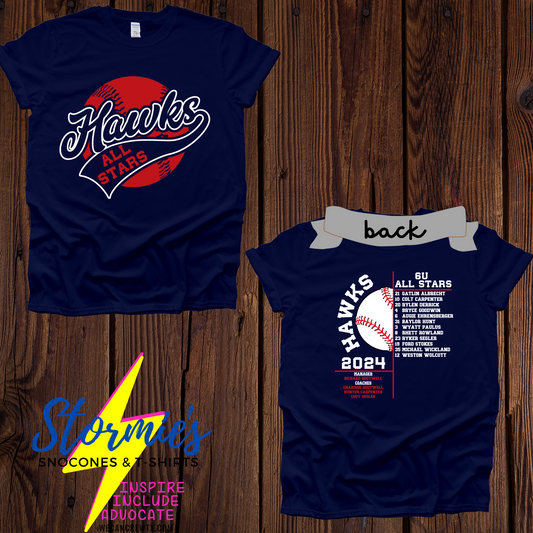 Hawks All Stars 6U 2024 Navy Shirt