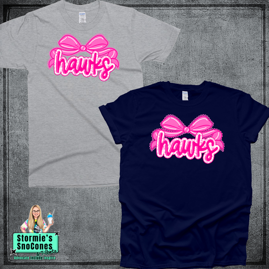 Hawks Pink Bow Tshirt