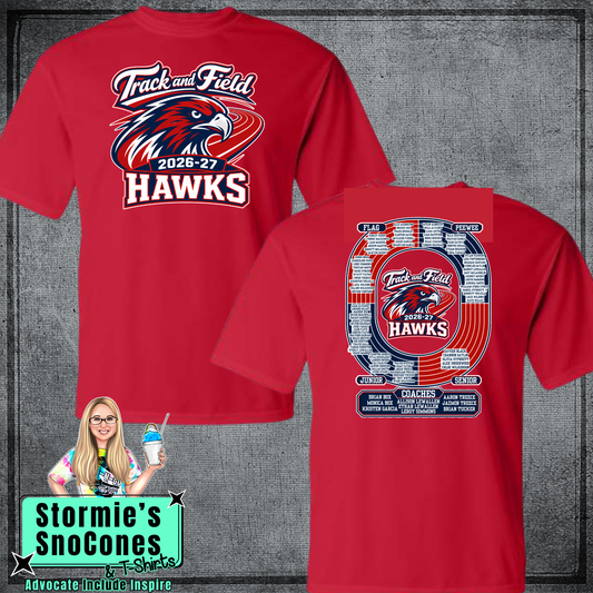 Hawks Track & Field 2026-27 Red Dry Fit Shirt