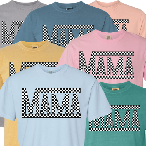 Mama Checkered Comfort Colors Shirt