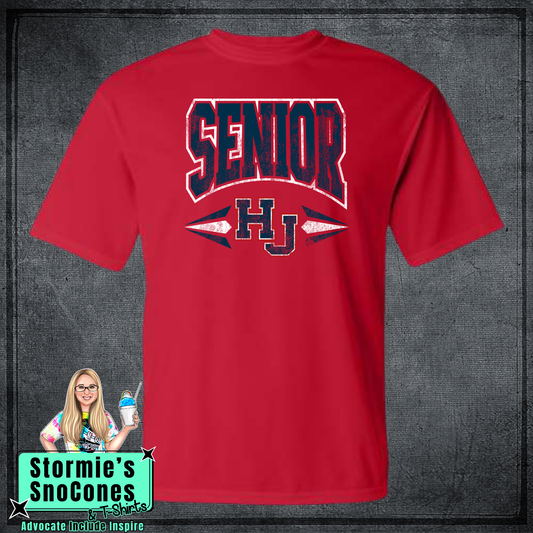 Hardin-Jefferson High School Grade Level Spirit SENIOR Red DRY FIT Shirt