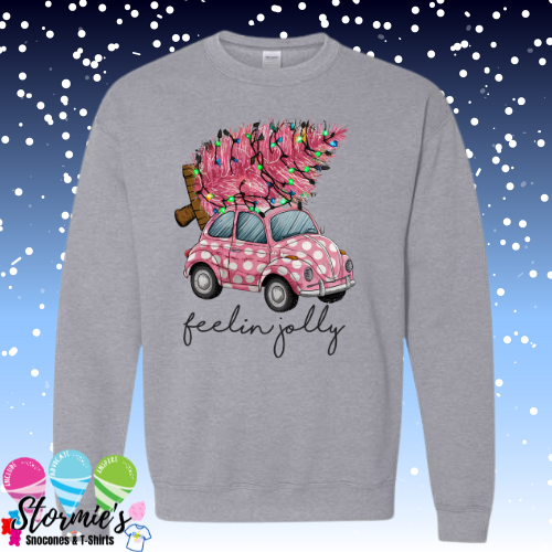 Fellin Jolly Pink Car Sport Gray Sweatshirt & Hoodie & Long Sleeve Shirt