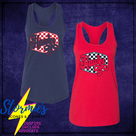 Hawks Checkered Diamond Bella Racer Back Tank Top