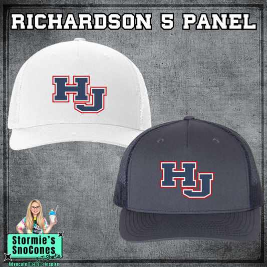 HJ 3 Color Richardson 5 Panel Embroidered Hat - PICK UP ONLY