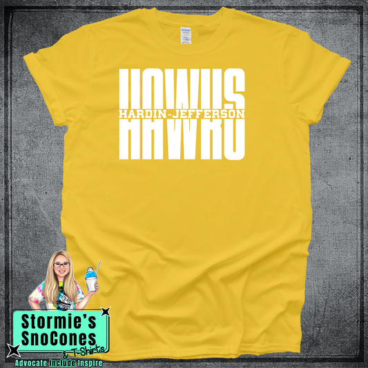 Hawks HJ Split Fall Field day/Homecoming - Dryblend or Dryfit - Short Sleeve Yellow Shirt