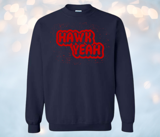 Hawk Yeah Distressed Navy Sweatshirt & Hoodie & Long Sleeve Shirt