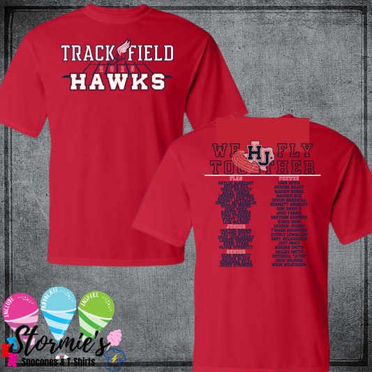 Hawks Track & Field 2025 Red Dry Fit Shirt