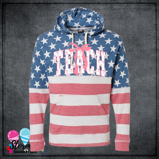 Teach Bow USA Flag Hoodie