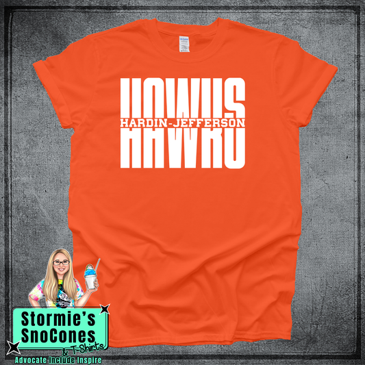 Hawks HJ Split Fall Field day/Homecoming - Dryblend or Dryfit - Short Sleeve Orange Shirt
