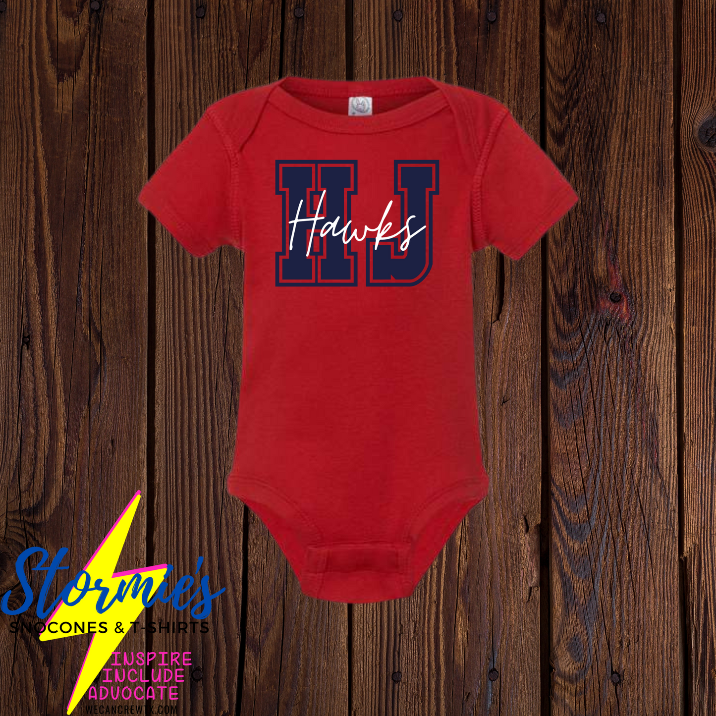 HJ Cursive Red Infant Bodysuit