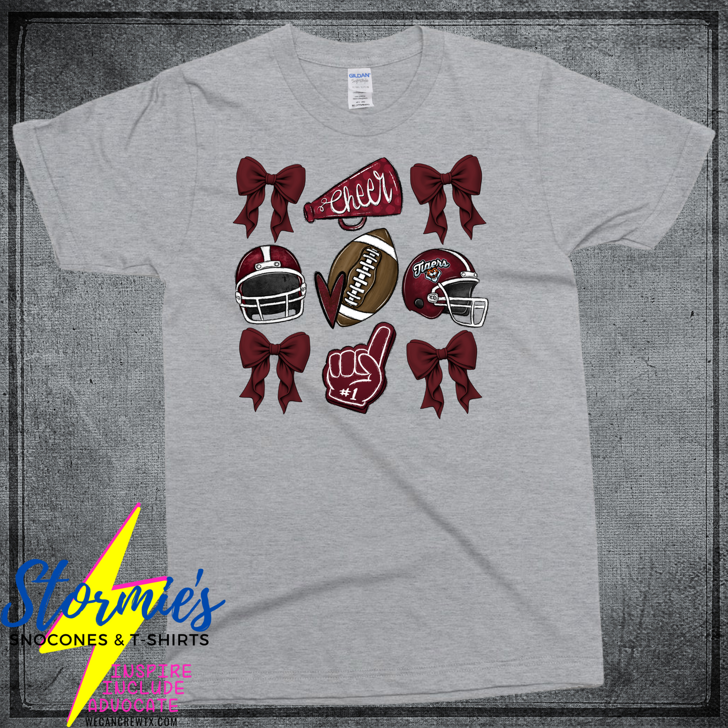 Silsbee Tigers Bows Football Cheer Grid Shirt