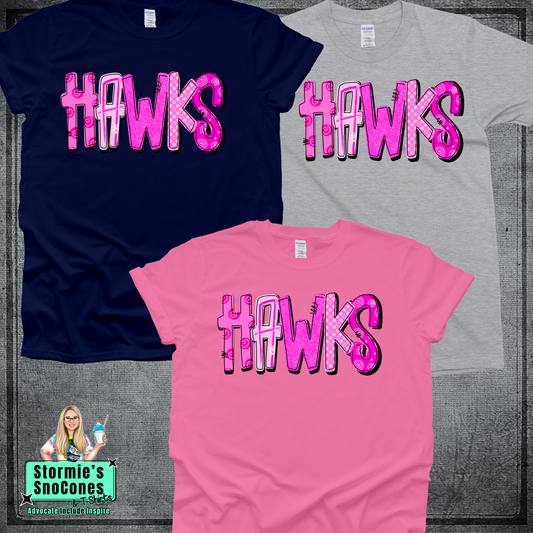 Hawks Doodle Dots Swirl Pink Out Tshir