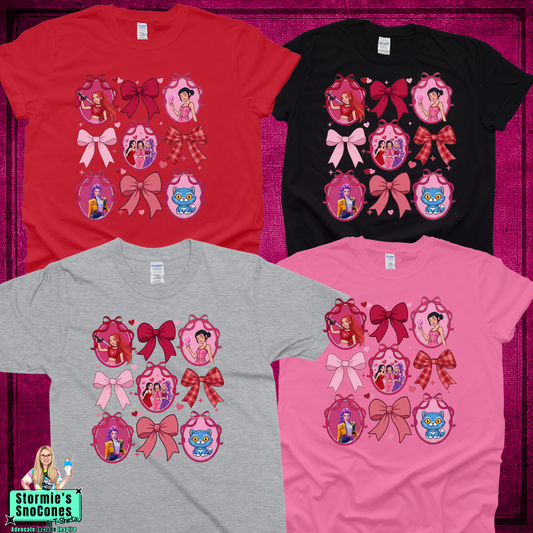 K-Pop Girls Bow Grid Valentines Tshirt