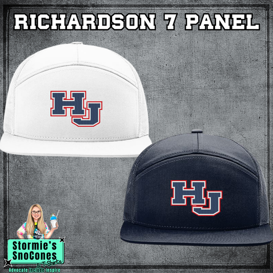HJ 3 Color Richardson 7 Panel Embroidered Hat - PICK UP ONLY