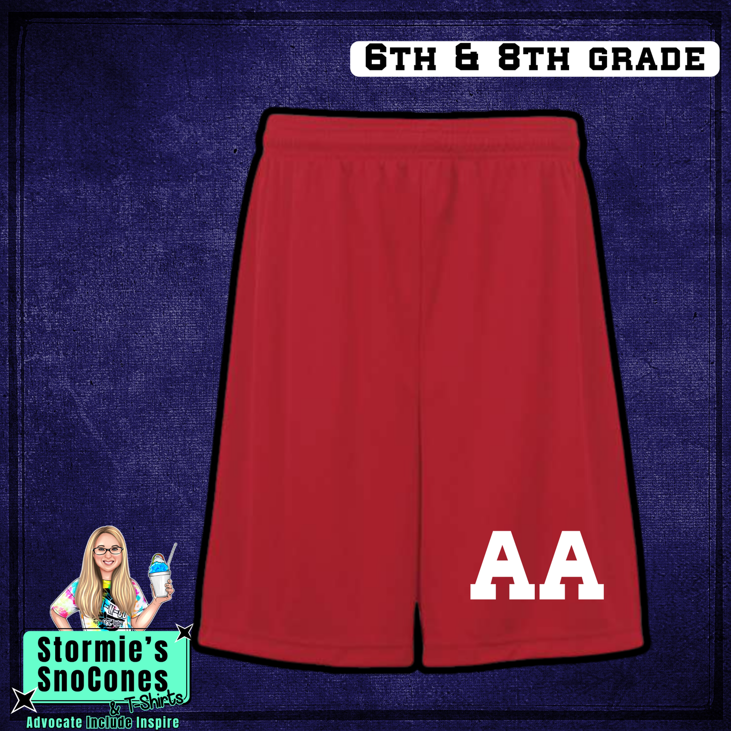 HJ Athletics Uniform SHORT ONLY - RED 6th&8th Grade - 2026 PREORDER