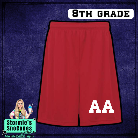 HJ Athletics Uniform SHORT ONLY - RED 8th Grade - 2026 PREORDER ETA END OF JULY