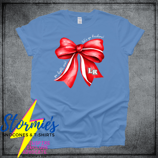 Lumberton Raiders Coquette Bow Colombia Blue Shirt