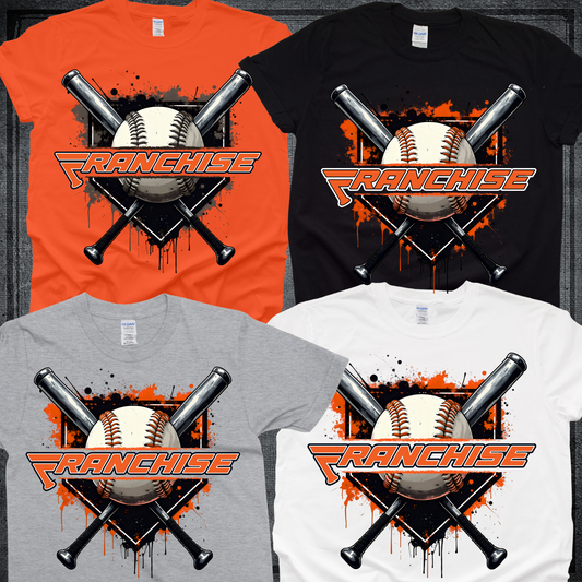Franchise Baseball Bats & Ball TShirt