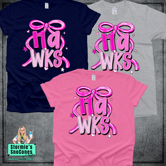 Hawks Bow Pink Out Tshirt