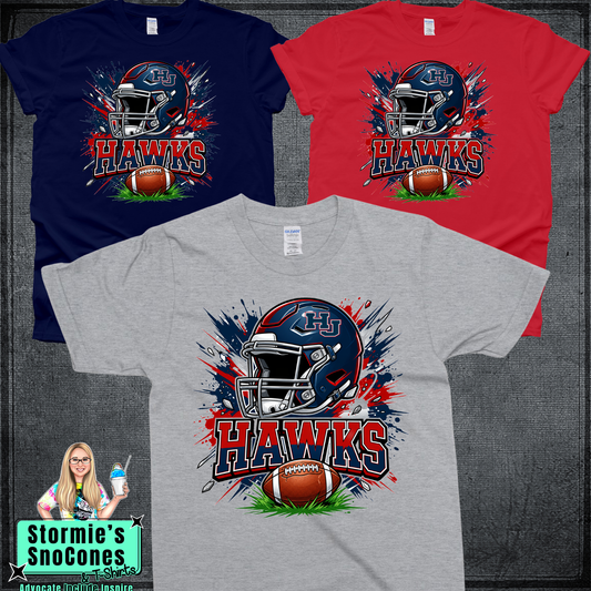 Hawks Football Helmet Blast Tshirt