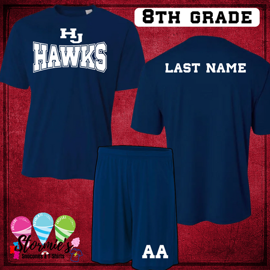 HJ Athletics Uniform FULL SET - NAVY 8th Grade DRYFIT- DIFFERENT BRAND THAN AUGUST SALE