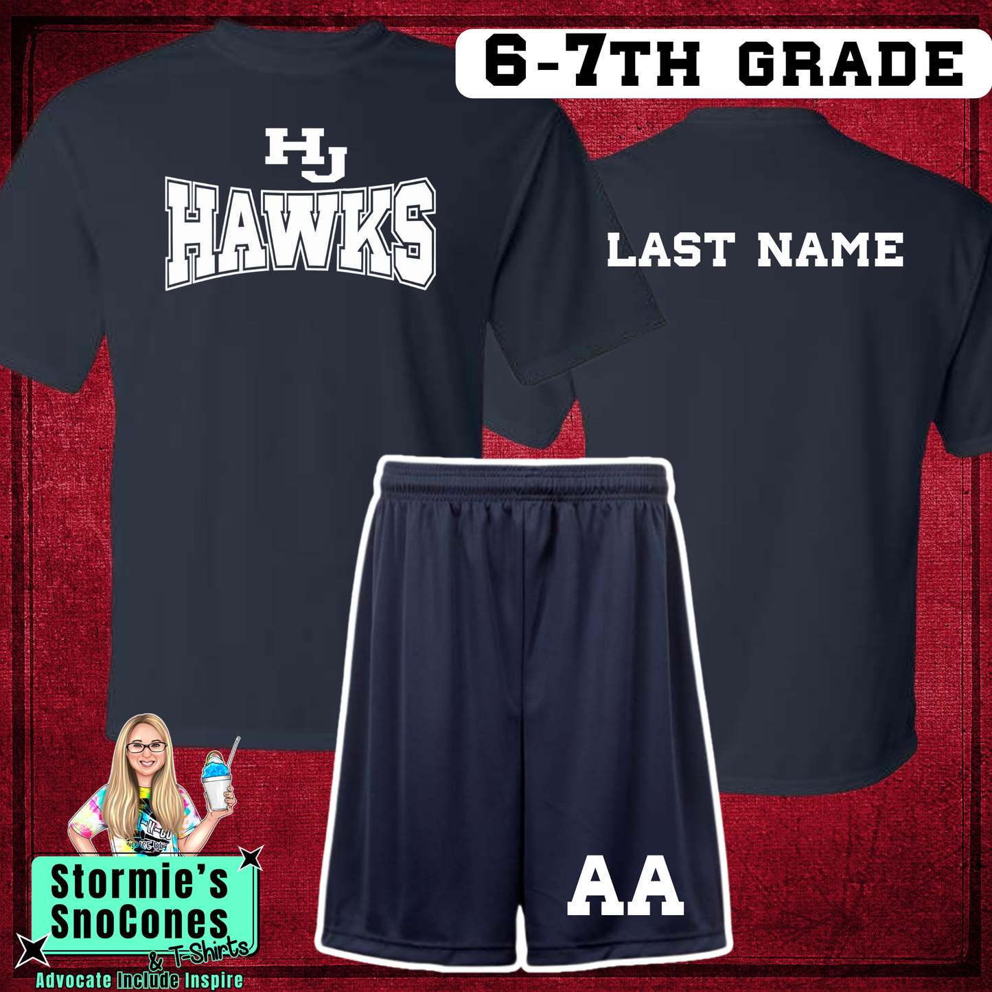 HJ Athletics Uniform FULL SET - NAVY 6-7th Grade DRYFIT - 2026 PREORDER ETA END OF JULY