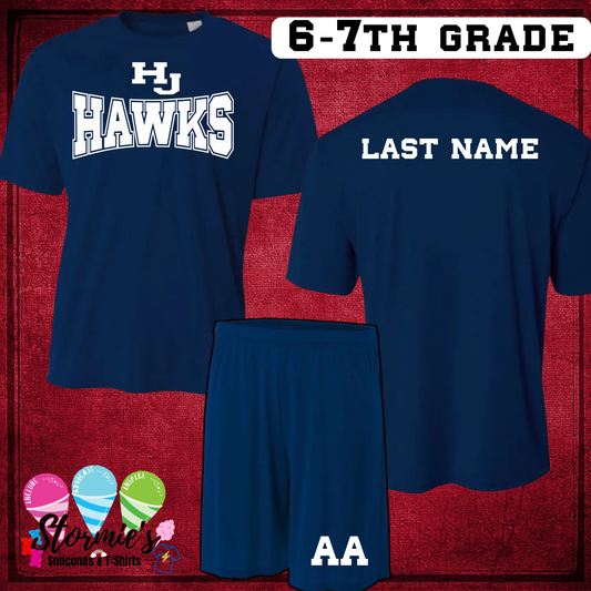 HJ Athletics Uniform FULL SET - NAVY 6-7th Grade DRYFIT