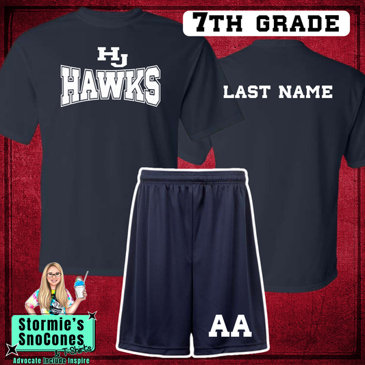 HJ Athletics Uniform FULL SET - NAVY 7th Grade DRYFIT - 2026 PREORDER