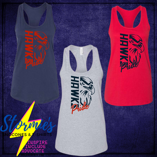 Hawks Split Pride Bella Racer Back Tank Top