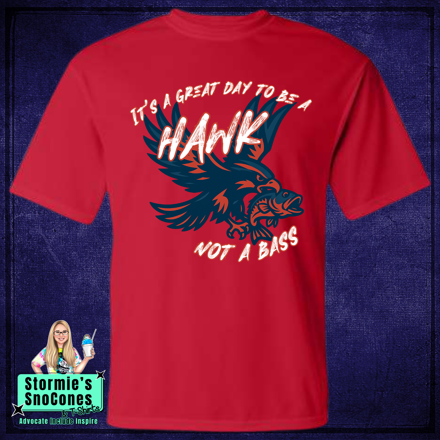 HJ Fishing Team  Great Day to Not Be a Bass Flying Red DRY FIT Shirt