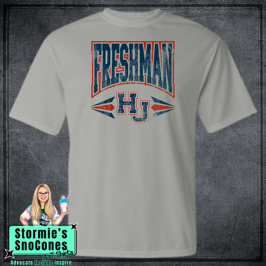 Hardin-Jefferson High School Grade Level Spirit FRESHMAN Silver DRY FIT Shirt