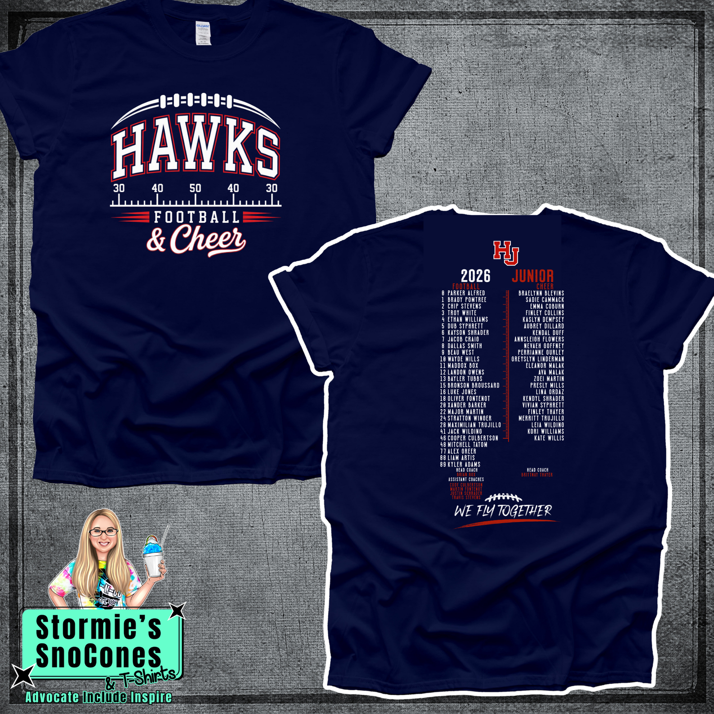 Hardin Jefferson Hawks HJYS Football & Cheer 2026 Shirt - JUNIOR
