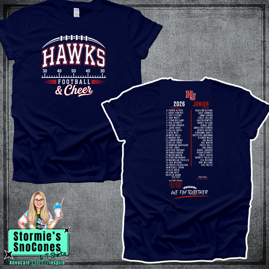 Hardin Jefferson Hawks HJYS Football & Cheer 2026 Shirt - JUNIOR