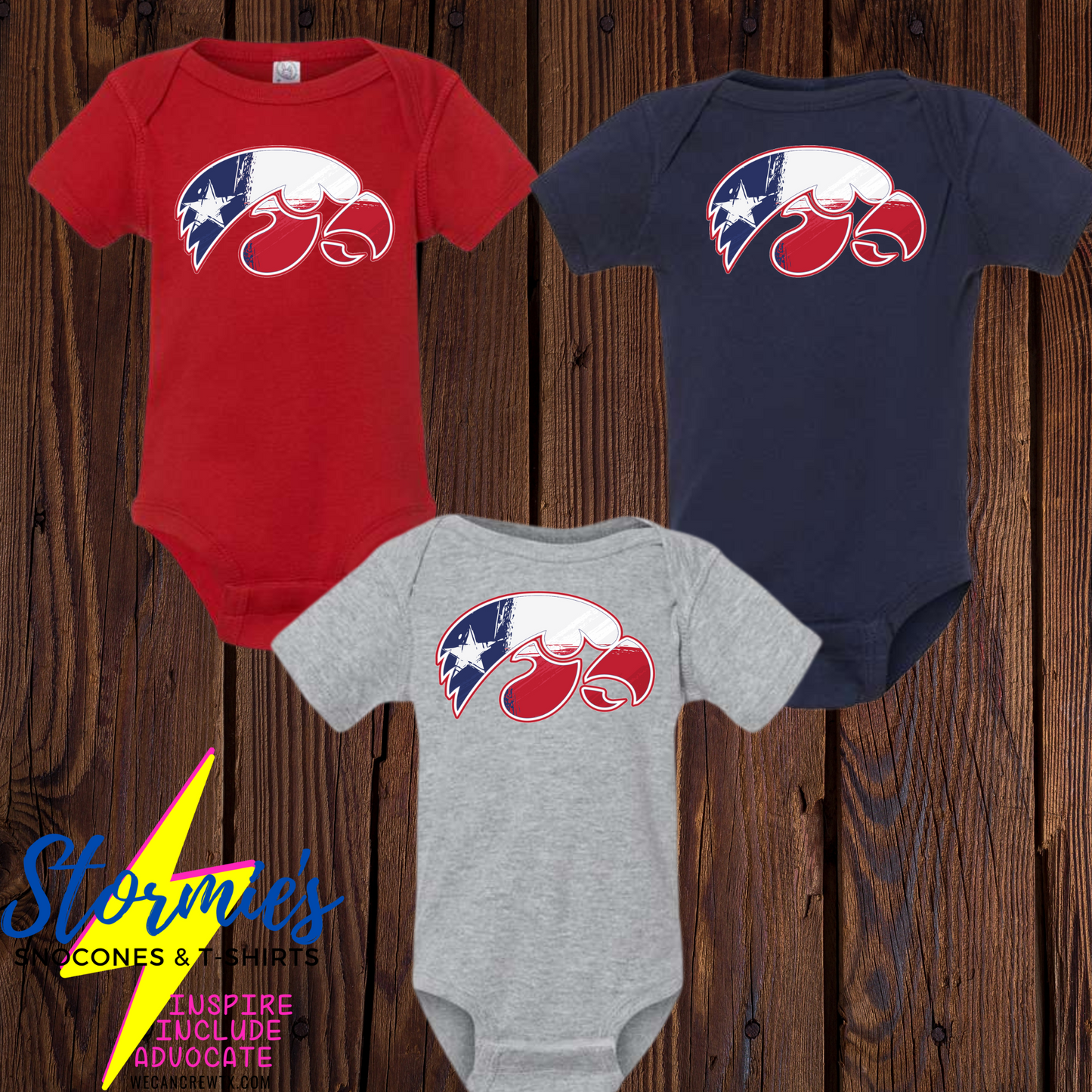 Hawks Texas Flag Logo Infant Bodysuit