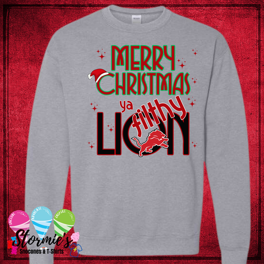 Merry Christmas Ya Filthy Lions - Sport Gray Shirt & Sweatshirt & Hoodie & Long Sleeve Shirt