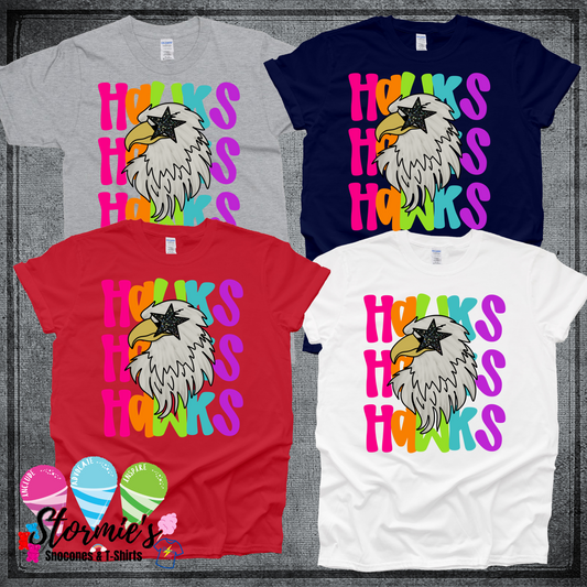 Hawks Neon Mascot Repeat TShirt