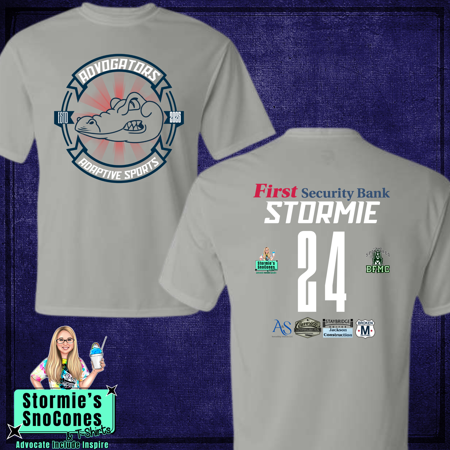 Advogator 2026 Jersey Custom Name and Number Silver Dry Fit Shirt