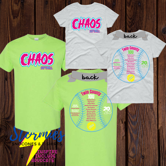 Chaos 10U Twin County 2024 Shirt