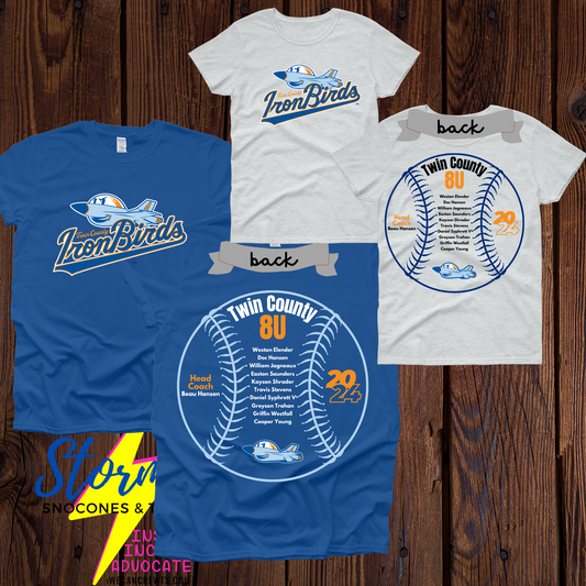 Ironbirds 8U Twin County 2024 Shirt