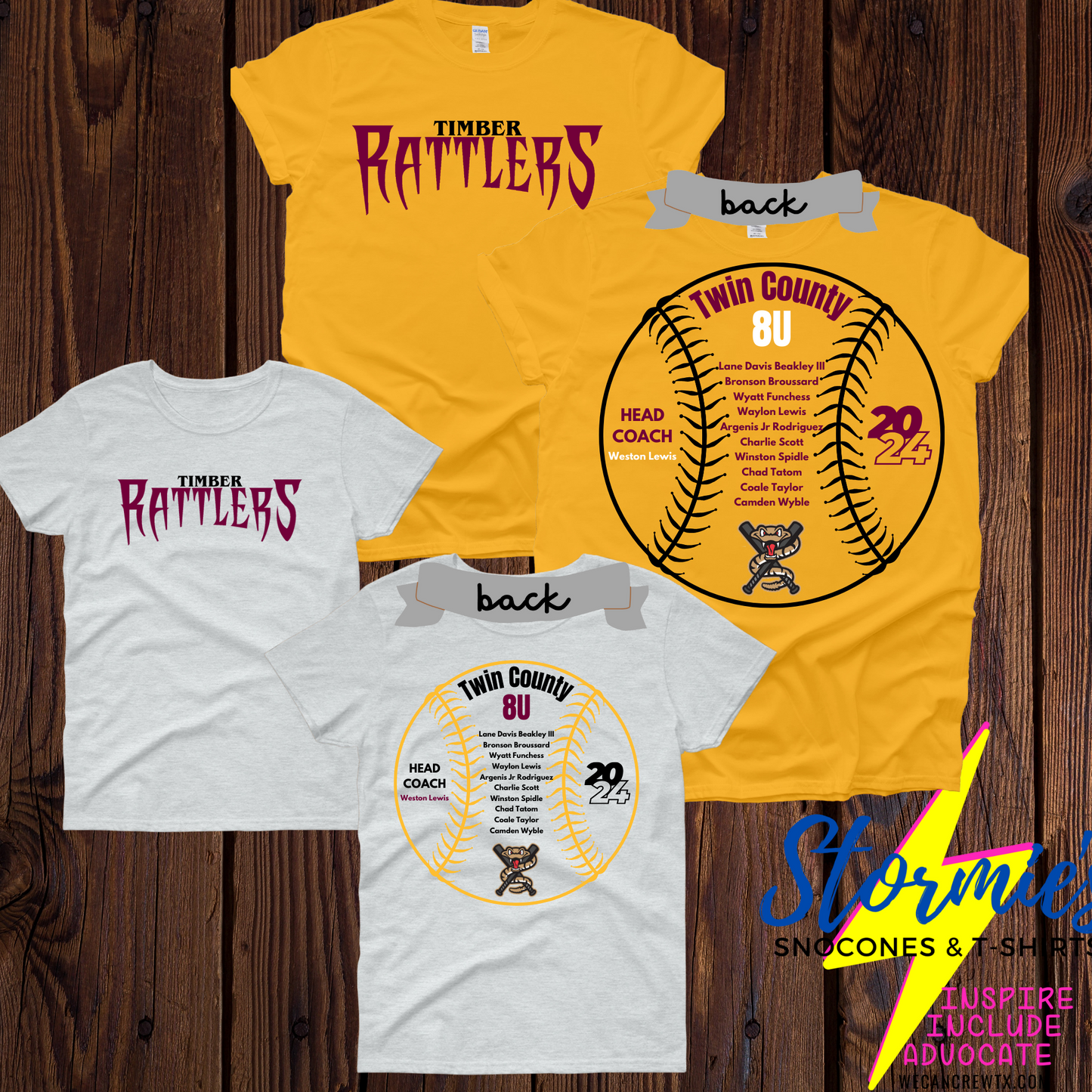 Timber Rattlers Alternate Logo Twin County 8U Shirt 2024