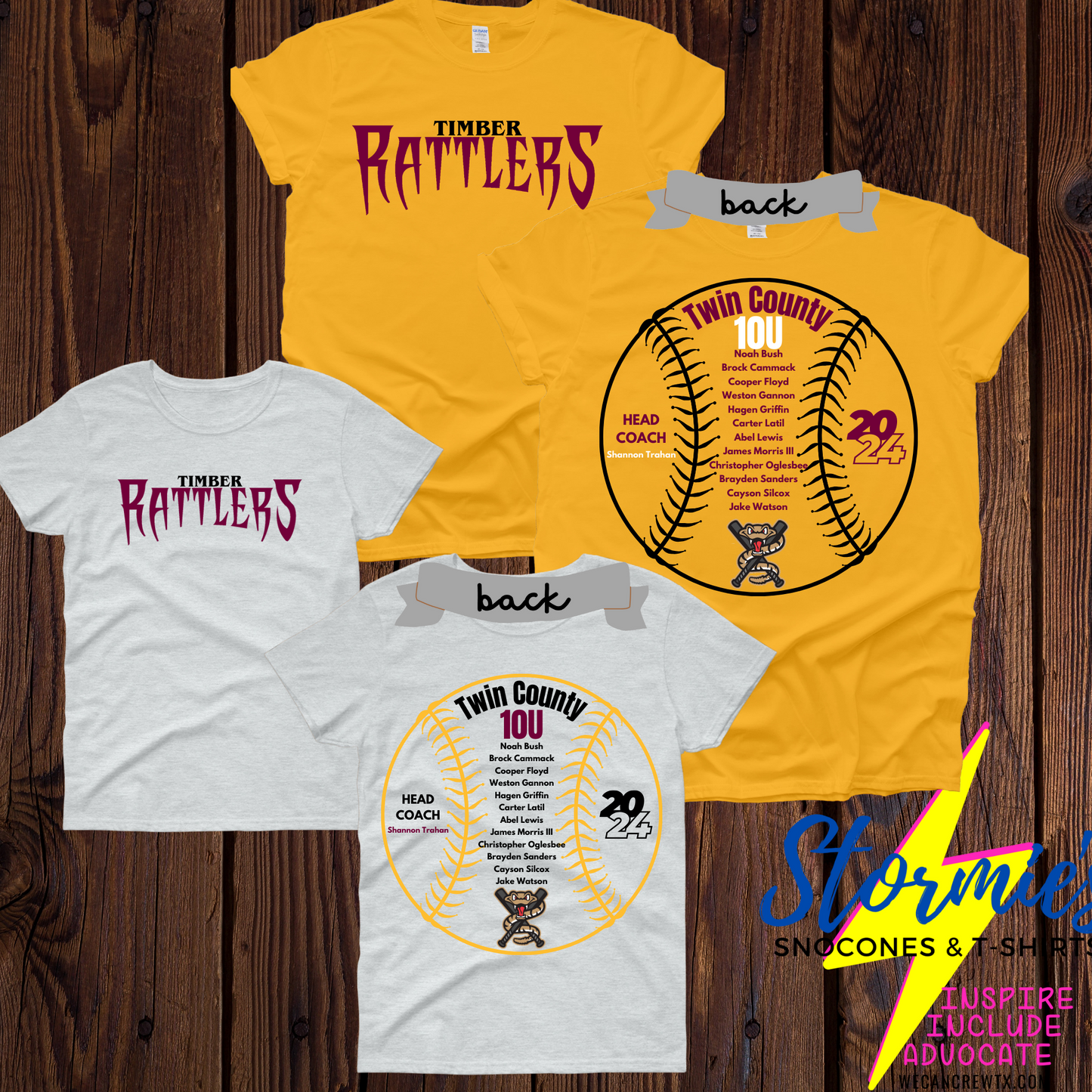 Timber Rattlers Alternate Logo Twin County 10U Shirt 2024