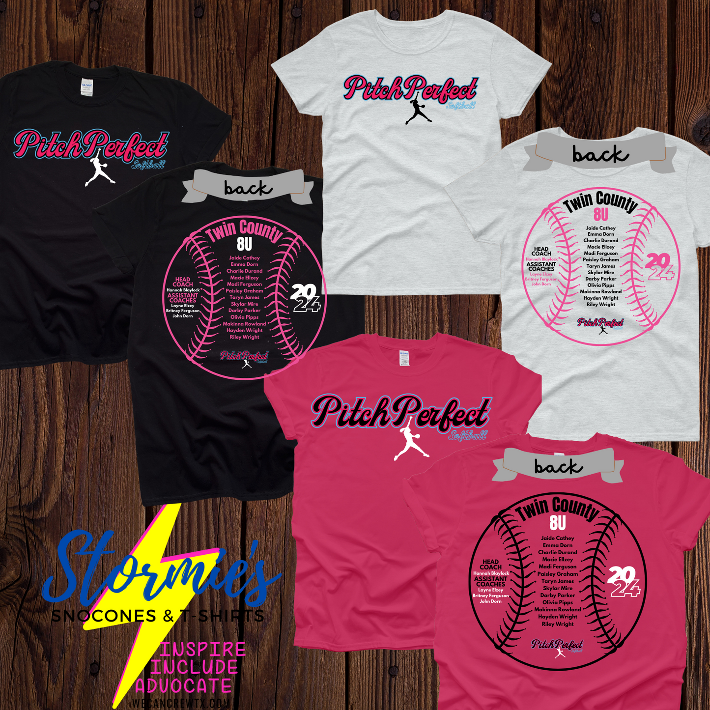 Pitch Perfect softball 8U Twin County 2024 Shirt