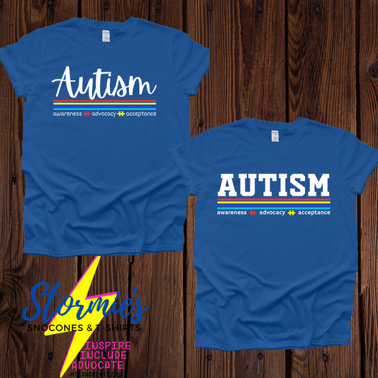 Autism Awareness Advocacy Acceptance Royal Blue Shirt