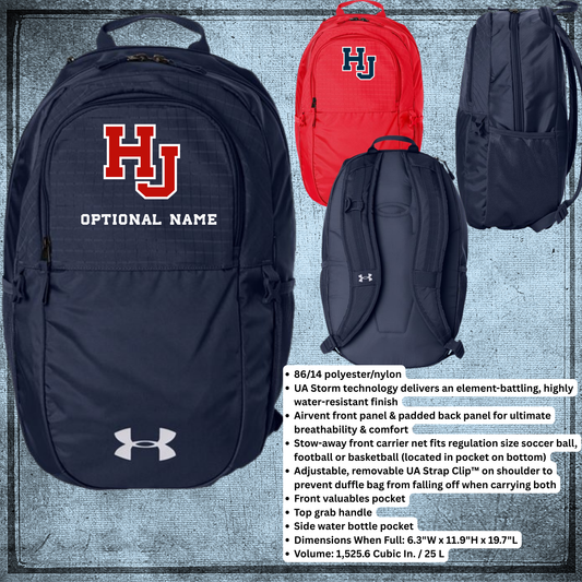 HJ Custom SPORTS Backpack Under Armour - With or Without name/number - PREORDER February ETA