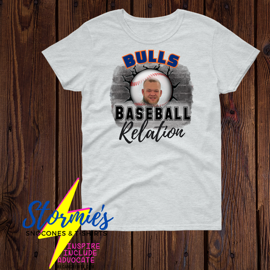 Bulls Baseball Custom Picture Relation Shirt