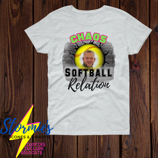 Chaos Softball Custom Picture Relation Shirt