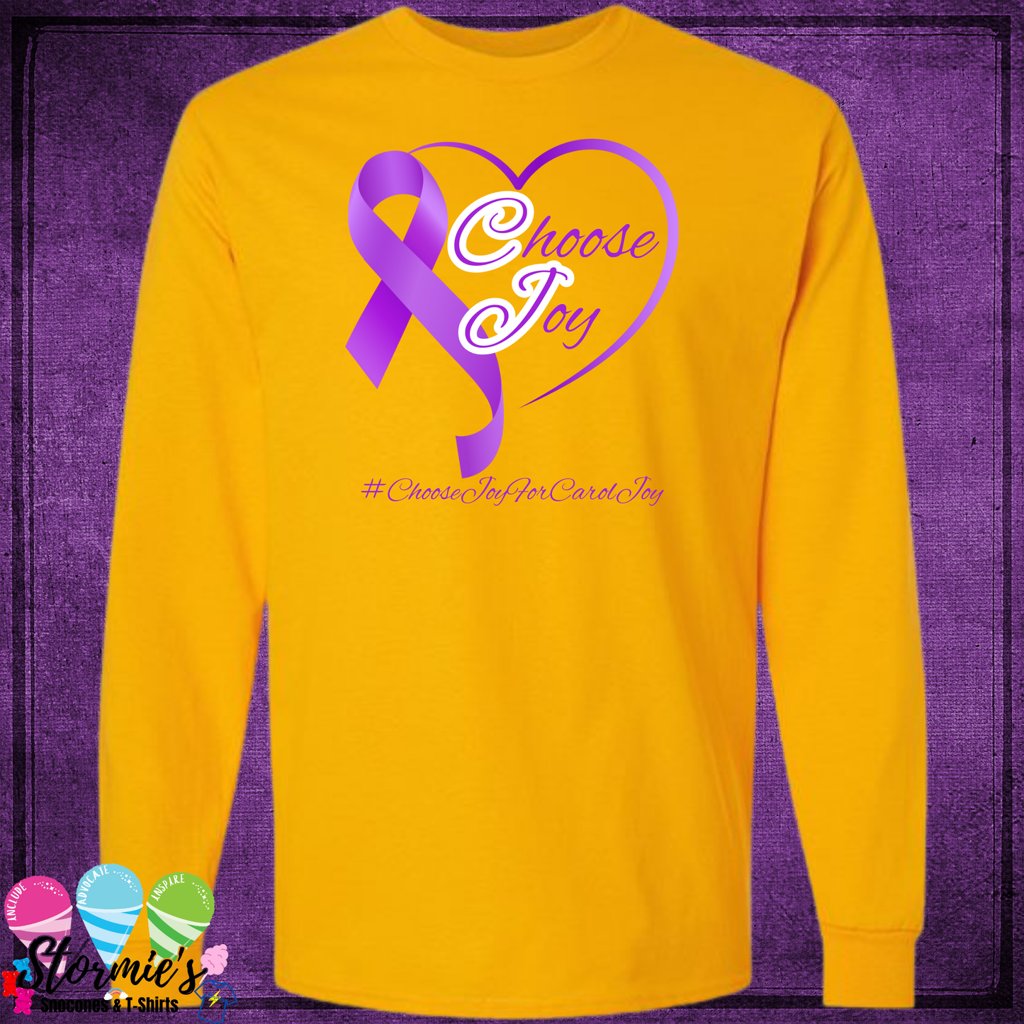 Choose Joy - Carol Joy Fundraiser Yellow Long Sleeve Shirt
